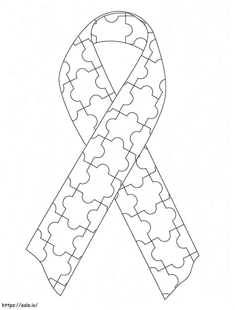 Printable Autism Awareness Ribbon Coloring Page