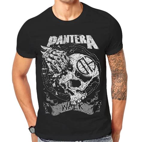 Pantera Tee Shirt Black Graphic Print Heavy Metal Rock Band T Shirts 1