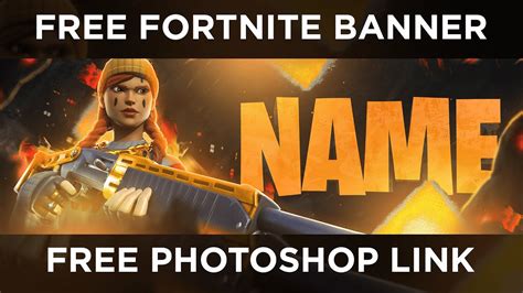 Free Fortnite Headerbanner Template Free Version Of Photoshop Youtube
