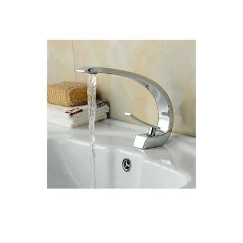 Auralum Design Robinet De Lavabo Cascade Mitigeur En Laiton Chrom Pour Salle De Bain