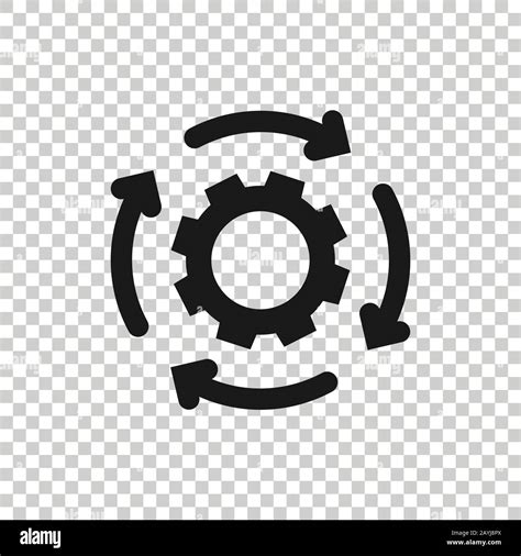 Workflow Icon In Flat Style Gear Effective Vector Illustration On