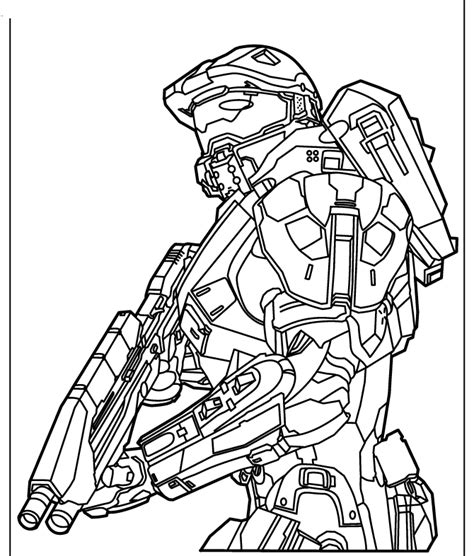 Halo Con Pistola Para Colorear Dibujos Animados Para Colorear Pdmrea