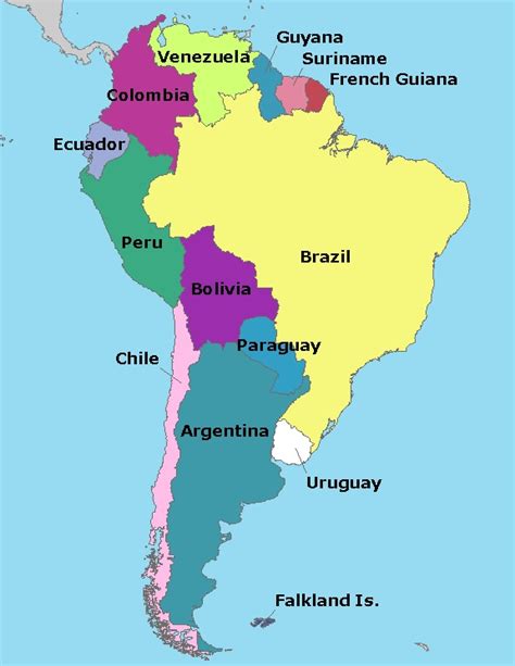 Brazil Map And Surrounding Countries