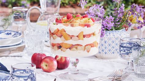 honey roasted nectarine trifle with lemon cream recipe the fresh market the fresh market