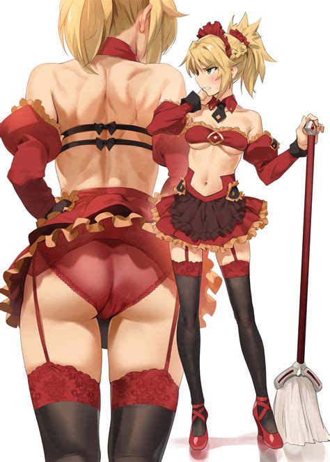 Rule 34 Ass Blush Broom Clenched Teeth Embarrassed Fate Grand Order Fate Series Garter Belt