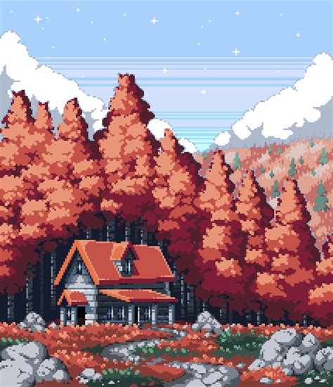 Trees Pixel Art Wallpaper