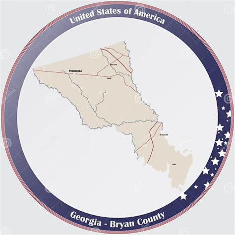 Map Of Bryan County In Georgia Stock Vector Illustration Of Federal