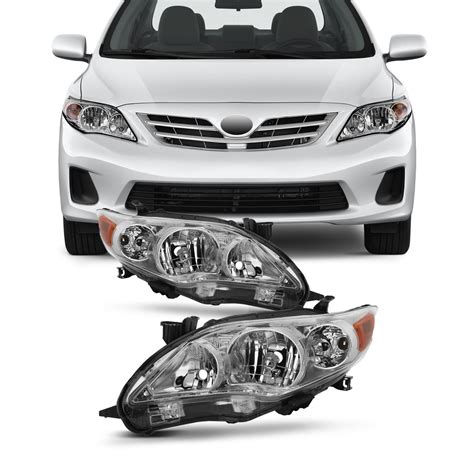 Fits 2011 2012 2013 Toyota Corolla Headlights Replacement Lamps Pair 11