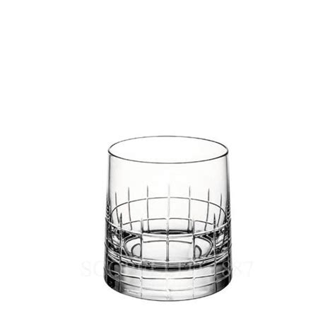 Christofle Double Old Fashioned Crystal Glass Tumbler Graphik