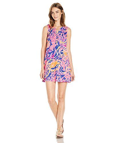 Lilly Pulitzer Womens Essie Dress Brilliant Blue Catch And Release M