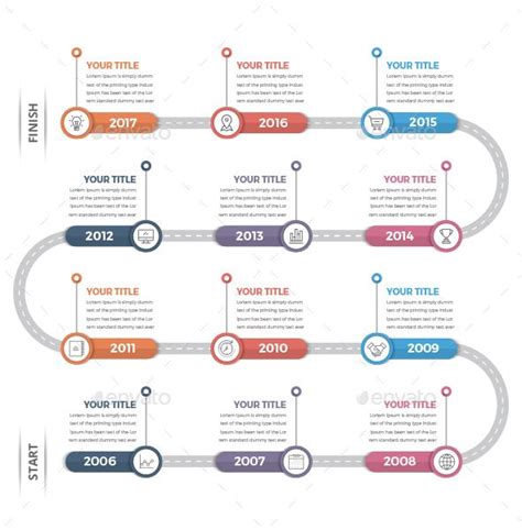Timeline Infographics 12 Steps Timeline Design Timeline
