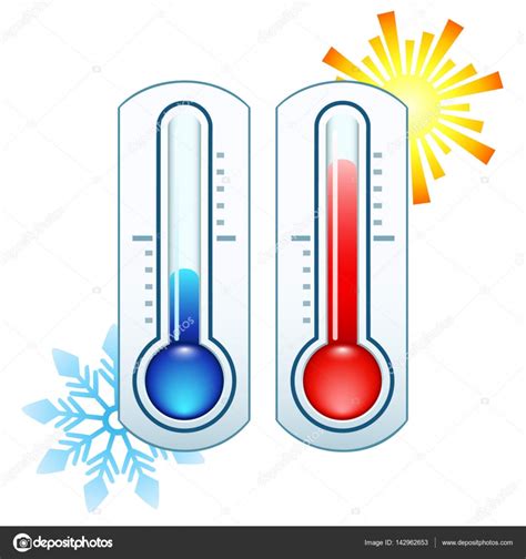 Thermometer Icon Measuring Hot And Cold Temperature — Stock Vector
