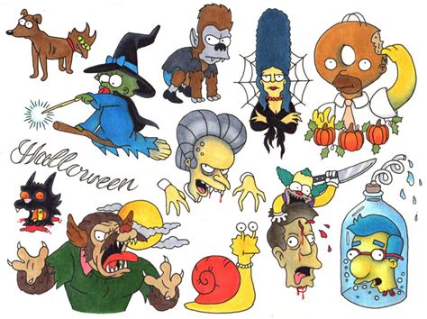 Veras Eyecandy Simpsons Tattoo Halloween Tattoo Flash Simpsons