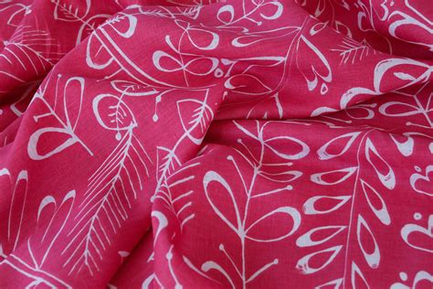 Italian Fabric Print Linen Fabric By The Yard Etsy
