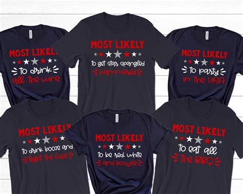 Matching Family Th Of July Shirts Most Likely To Superlative Etsy