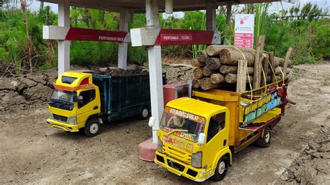 Mobil Truk Oleng Muatan Kayu Canter Fuso Miniatur Truck Rc Youtube