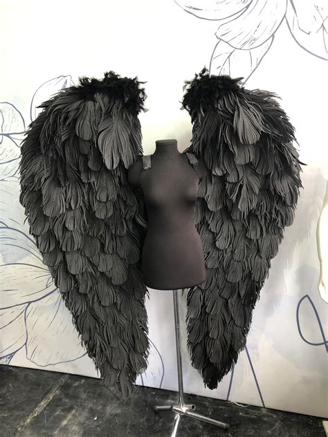 Black Dark Grey Angel Wings Angel Wings Wedding Wings Etsy New Zealand