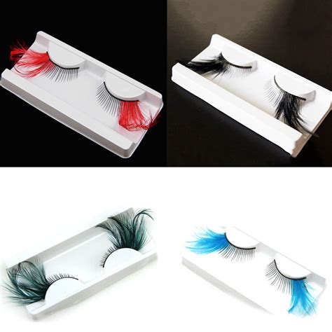 Buy False Eyelashes Colorful Feather Exaggerated Long For Carnival