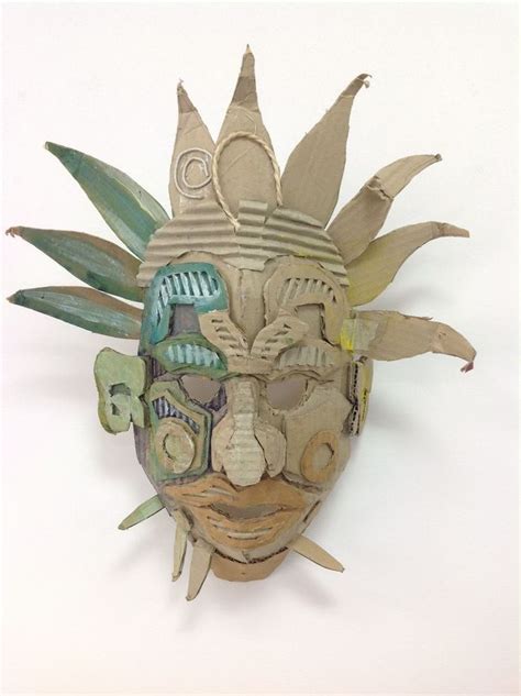 Cardboard Mask Paper Art Sculpture Cardboard Art