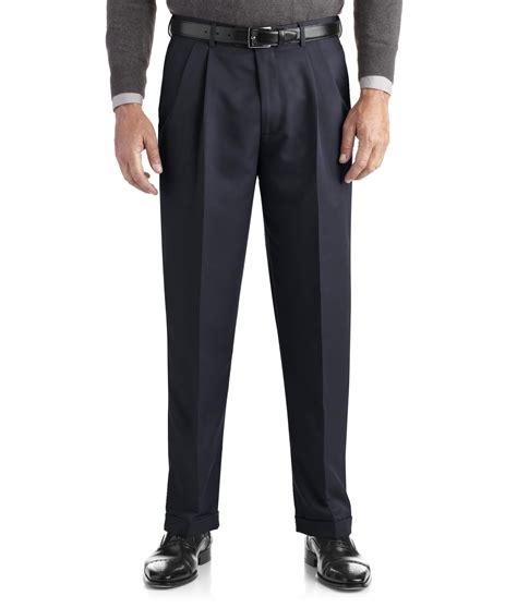 George Regular Mens Pleated Cuffed Microfiber Dress Pant With
