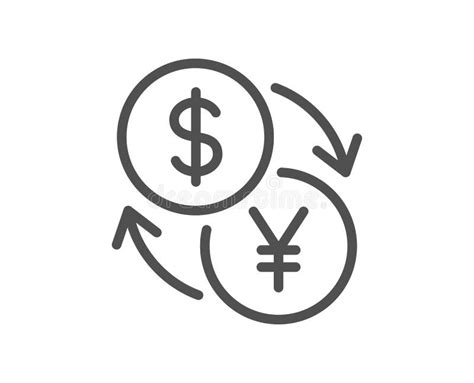 Currency Exchange Line Icon Dollar To Yen Money Sign Vector Stock