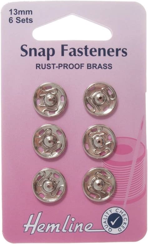 Sew On Snap Fasteners 13mm Nickel Uk Kitchen And Home