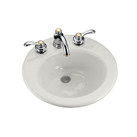 Shop Kohler Radiant White Cast Iron Drop In Round Bathroom Sink With