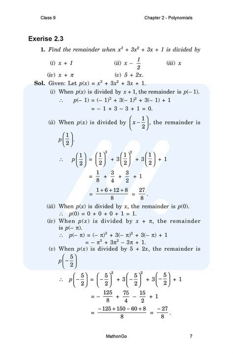 Ncert Solutions For Class 9 Maths Chapter 2 Exercise 23 Mathongo