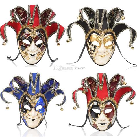 Full Face Venetian Theater Jester Joker Masquerade Festival Mask With