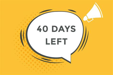 40 Days Left Countdown Template40 Day Countdown Left Banner Label