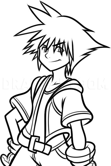 How To Draw Sora From Kingdom Hearts Step By Step Drawing Guide By
