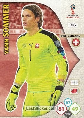 Yann sommer (born 17 december 1988) is a swiss professional footballer who plays as a goalkeeper for borussia mönchengladbach and the swiss national team. Card 316: Yann Sommer - Panini FIFA World Cup 2018 Russia ...