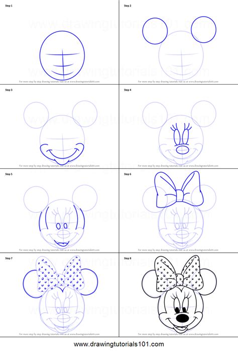 How To Draw Minnie Mouse Face From Mickey Mouse Clubhouse Printable