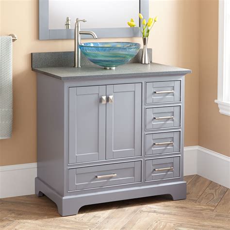 36 Quen Vessel Sink Vanity Gray Vessel Sink Vanity Bathroom