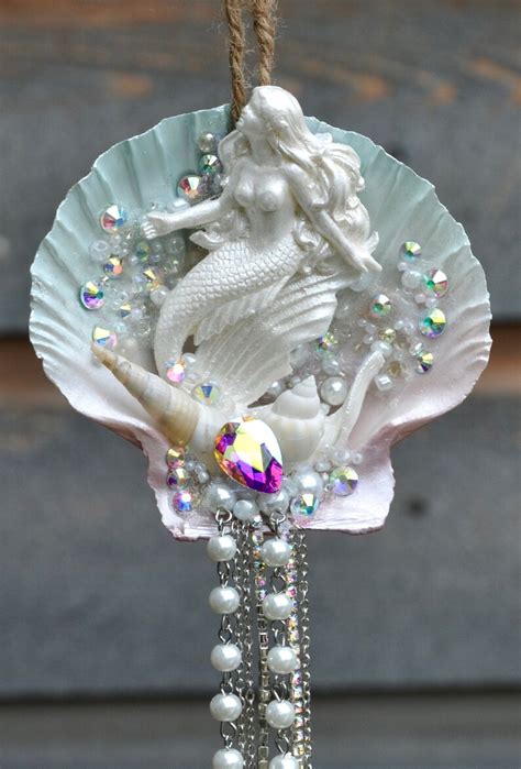 Seashell Mermaid Ornament Christmas Tree Ornament Coastal Etsy