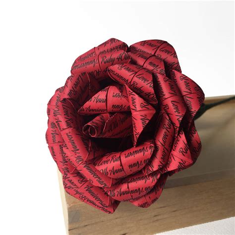 Please let me know if you are purchasing the flowers for either of the above reasons & i will gift wrap them in coloured tissue paper finishing with ribbon & little gift tag. 40th Ruby Wedding Anniversary Paper Rose By The Origami ...