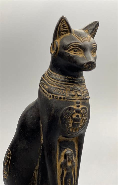ancient egyptian antiques bastet statue cat egypt goddess black stone ebay