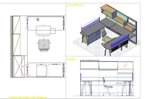Study Table Layout Plan Drawing And 3d Image In Dwg Autocad File