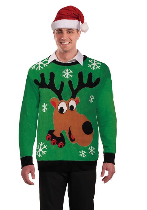 Suéter De Navidad Feo De Renos Para Adultos Multicolor Yaxa Store