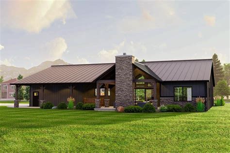 One Story Craftsman Barndo Style House Plan With Rv Friendly Garage