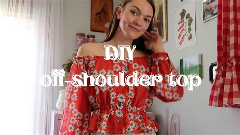 Diy Off Shoulder Top Easy Sewing Tutorial Youtube