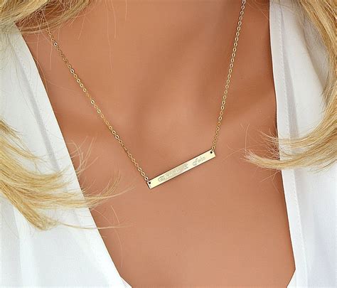 Bar Necklace Gold Bar Necklace Personalized Necklac Bar Necklace For