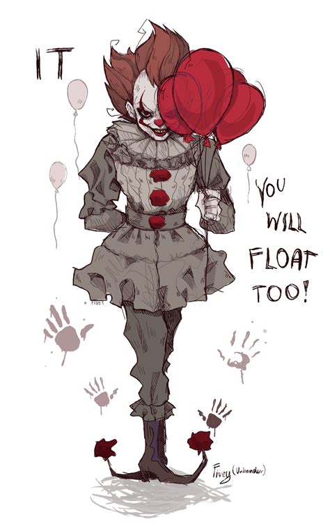 Mischievous Devious Pennywise⛵ Scary Drawings Horror Drawing