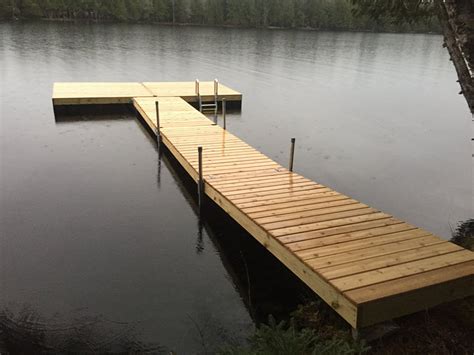 Simpson Floating Wood Dock in Maine by DockGuys.com