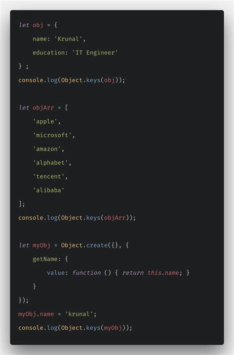 Javascript Object keys: How to Get Object Keys in JavaScript