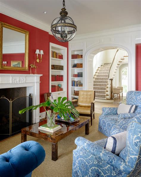 Classic Red Living Room Is Comfortable Sophisticated Hgtv