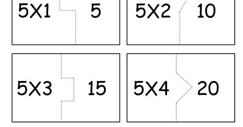 Pedagógiccos Quebra Cabeça Da Multiplicação Tabuada Do 5 E Do 6