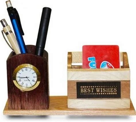 Vk Creations Brown Stylish Wooden Pen Stand For Office At Rs 150 In
