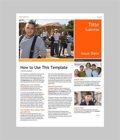Microsoft Word Newsletter Template Free Download Doctemplates