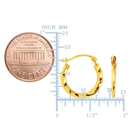 14k Yellow Gold Swirl Round Hoop Earrings Diameter 12mm Jewelryaffairs